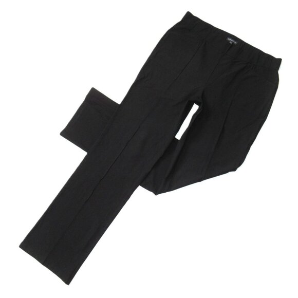 NWT Eileen Fisher Slim Bootcut in Black Pintuck Washable Stretch Crepe Pants M - Picture 1 of 5